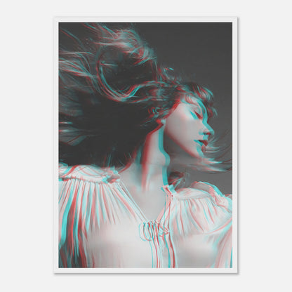 Taylor Swift Black & White framed print with dynamic monochrome design and subtle 3D accents, adding elegance to any space.