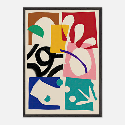 The Abstract Harmony fine art print featuring bold colors and dynamic shapes in a modern abstract design.