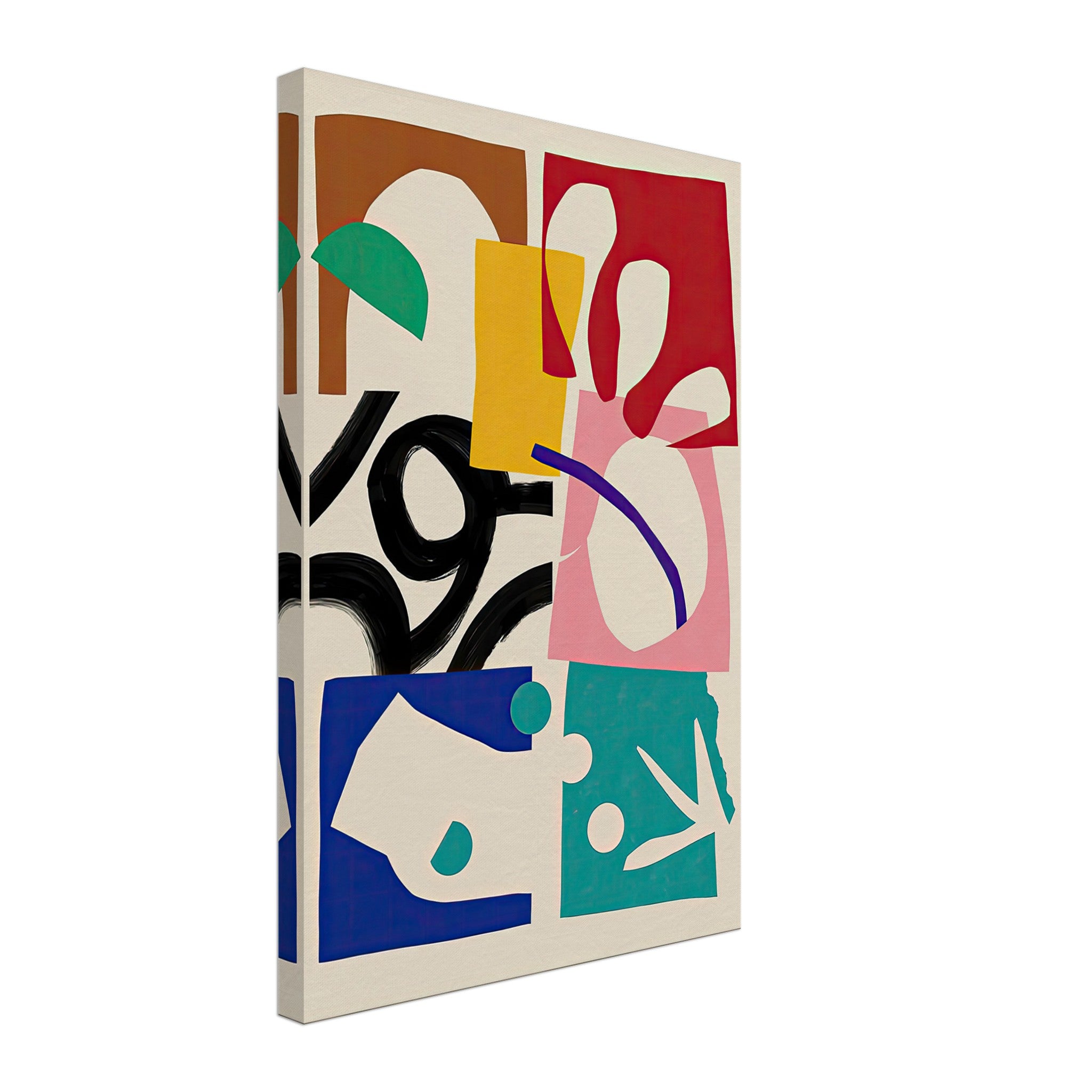 Abstract Harmony Canvas Print featuring vibrant colors and bold geometric shapes.