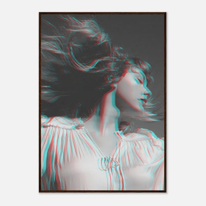 Taylor Swift black and white framed print with dynamic monochrome design and subtle 3D accents, adding elegance to any room.