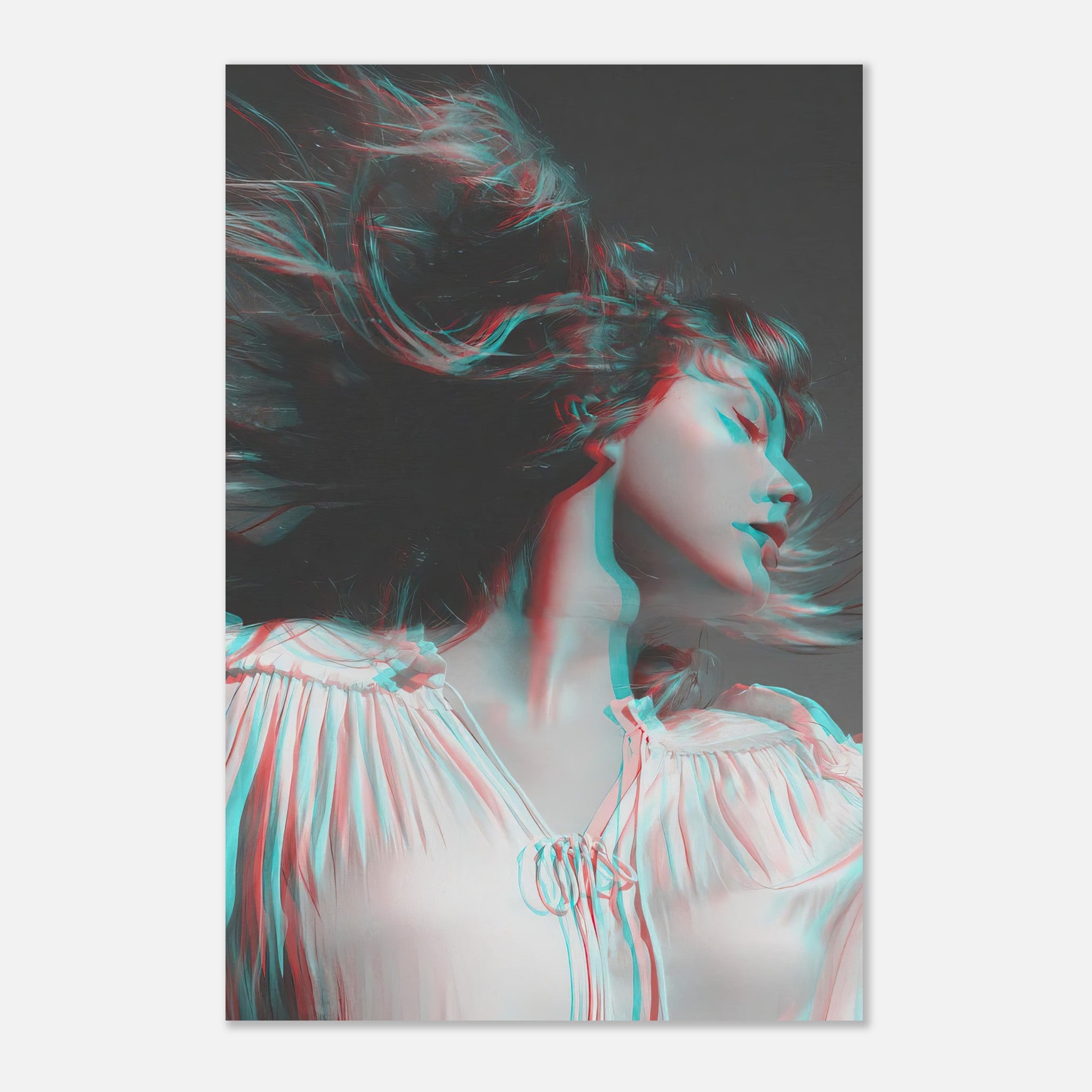 Taylor Swift black and white metal print with 3D effect, showcasing elegance and artistic sophistication.