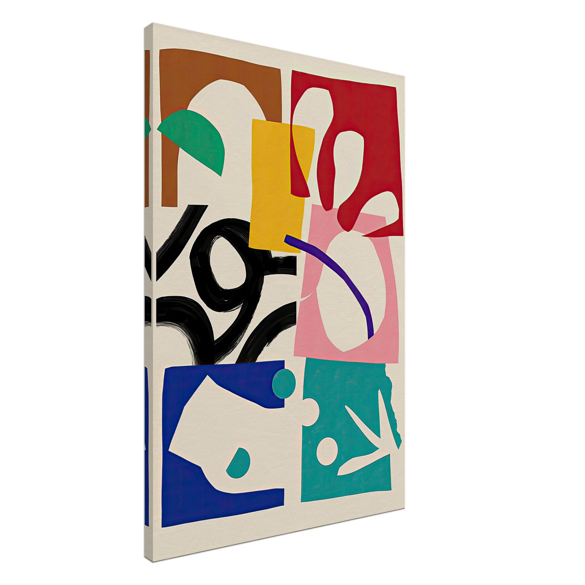 Abstract Harmony Canvas Print featuring vibrant geometric shapes and bold colors, perfect for modern decor.