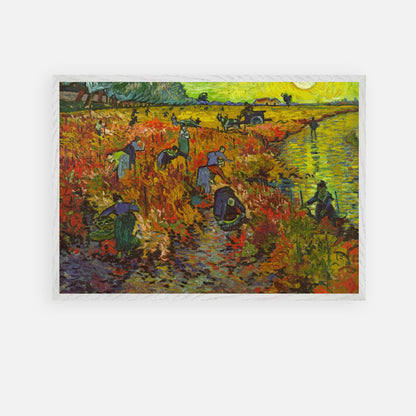 Vincent van Gogh's The Red Vineyard, vibrant Giclée print showcasing autumn's beauty with rich colors.