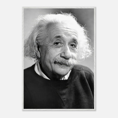 Black-and-white portrait of Albert Einstein from 1946, showcasing his expressive eyes and iconic hair.