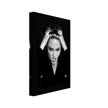 Angelina Jolie Smoking black-and-white canvas wall art, showcasing intense expression and edgy elegance for modern interiors.