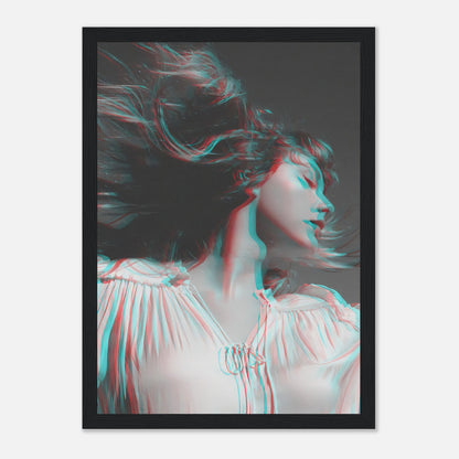 Taylor Swift framed print in black and white with 3D effect, showcasing elegance and artistic flair for home decor.