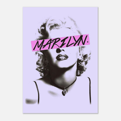 Marilyn Monroe black-and-white poster with vibrant pink overlay, showcasing timeless elegance and modern design.