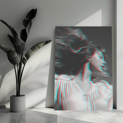 Taylor Swift black and white metal print featuring a modern 3D effect, ideal for home décor enhancement.