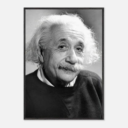 Black-and-white portrait of Albert Einstein from 1946, capturing his wisdom and warmth in fine art.