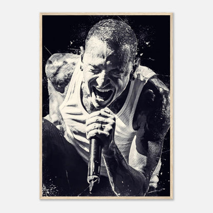 Chester Bennington framed print poster capturing his powerful stage presence for Linkin Park fans.