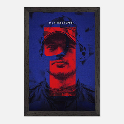 Max Verstappen framed fine art print showcasing vibrant colors and intricate details, celebrating the F1 champion's legacy.