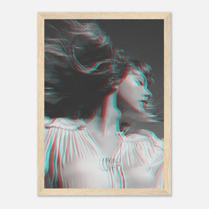 Taylor Swift Black & White framed print with dynamic monochrome design and subtle 3D accents, perfect for art lovers.