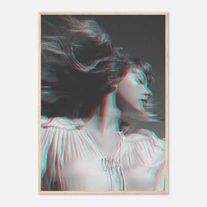 Taylor Swift black and white framed print with 3D accents, showcasing elegant creativity and modern design.