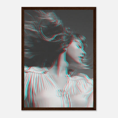 Taylor Swift black and white framed print with 3D accents, showcasing elegance and creativity in a dynamic design.