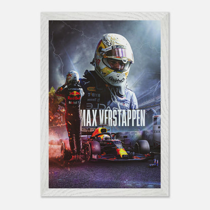 Max Verstappen RedBull Racing fine art print showcasing detailed artistry and vibrant colors ideal for racing enthusiasts.