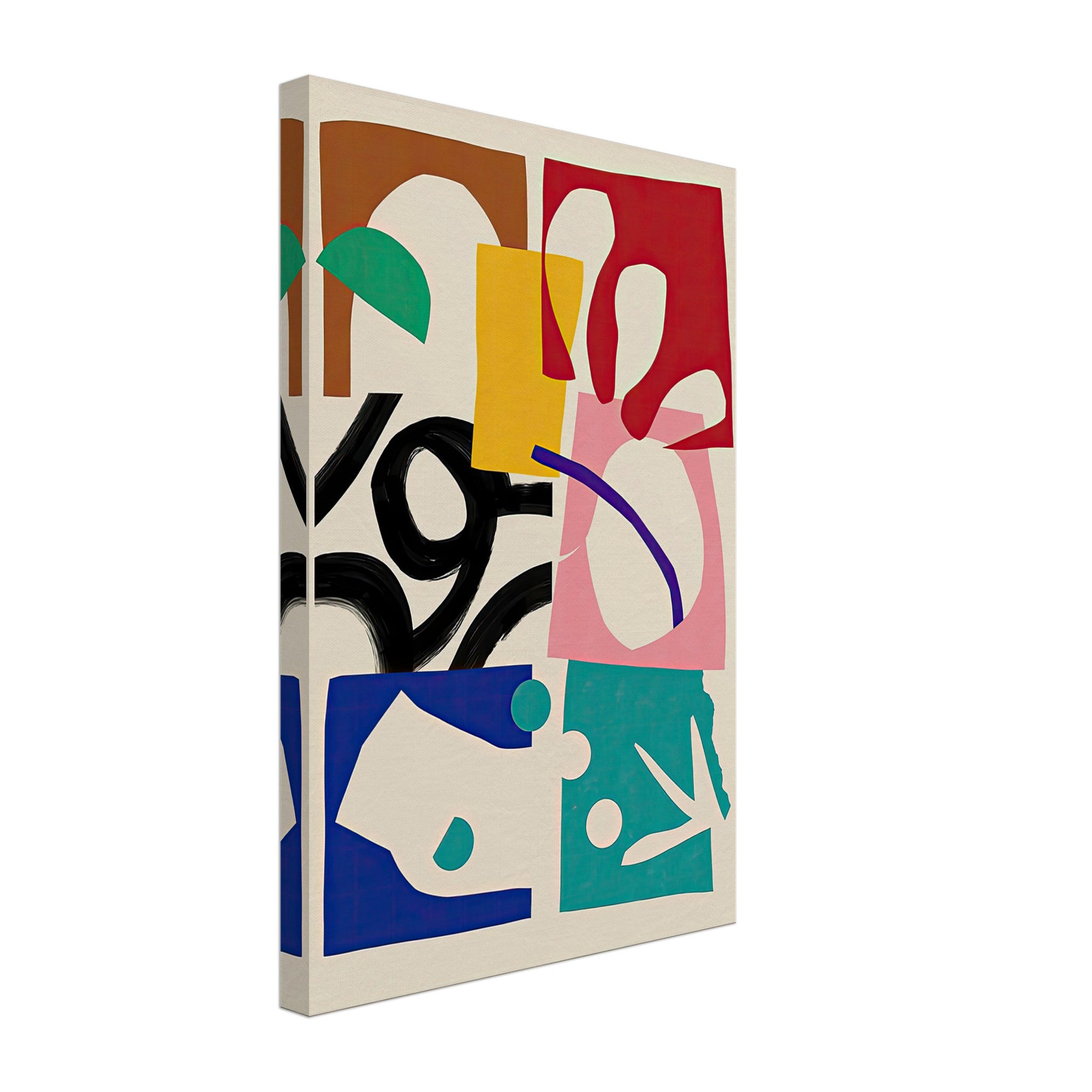 Abstract Harmony Canvas Print featuring bold colors and geometric shapes, perfect for modern decor.