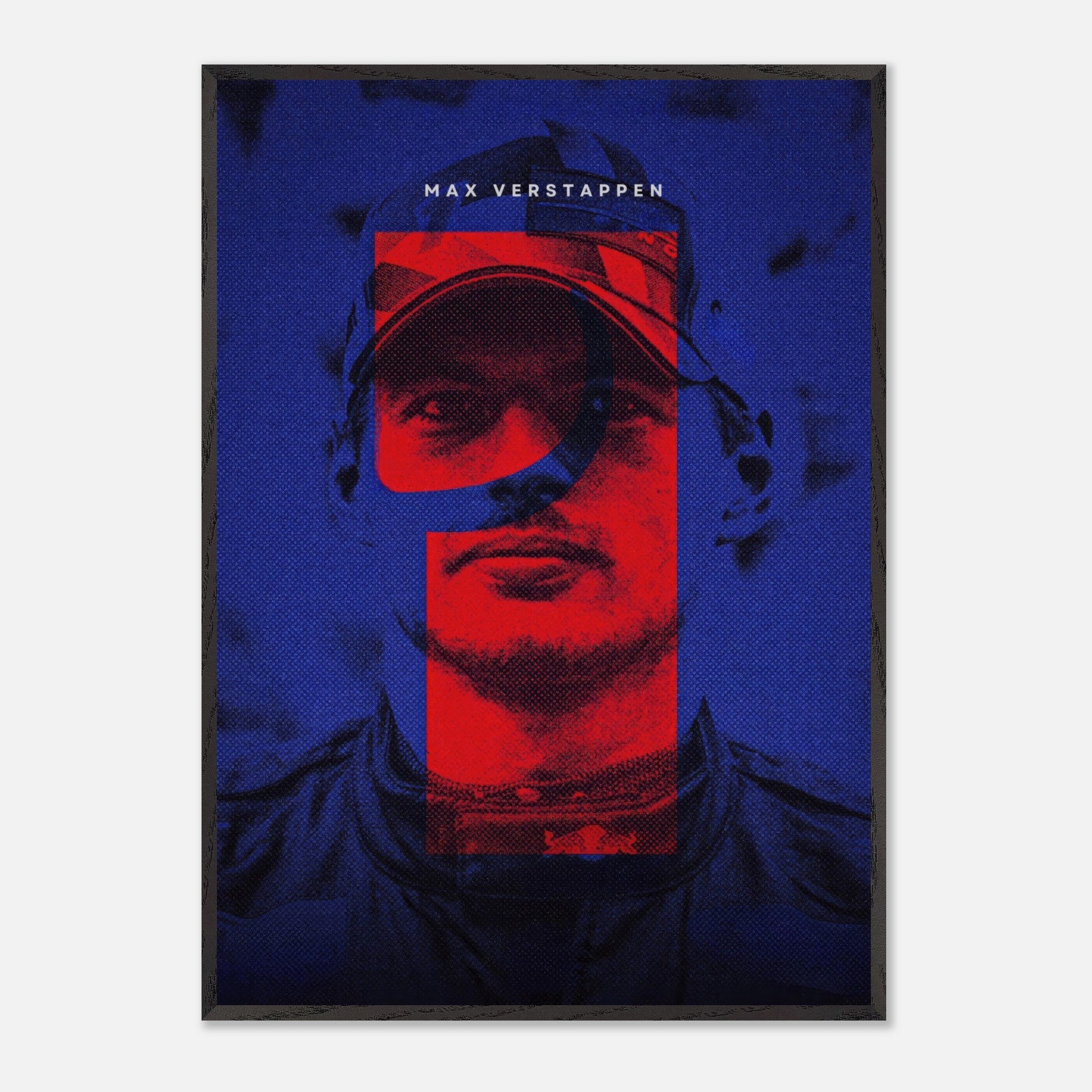 Max Verstappen fine art print featuring vibrant colors and iconic design, showcasing his determination in Formula 1.