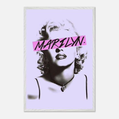 Marilyn Monroe vintage framed print with bold pink graphic detail, adding elegance and modern flair to any space.