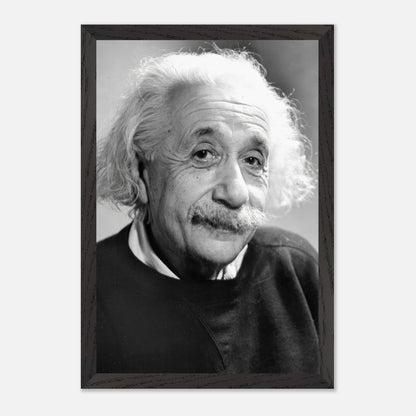 Black-and-white portrait of Albert Einstein from 1946, exuding wisdom and warmth in a museum-quality fine art print.