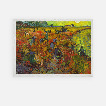 The Red Vineyard by Van Gogh, a museum-quality Giclée print showcasing vibrant autumn colors and textures.