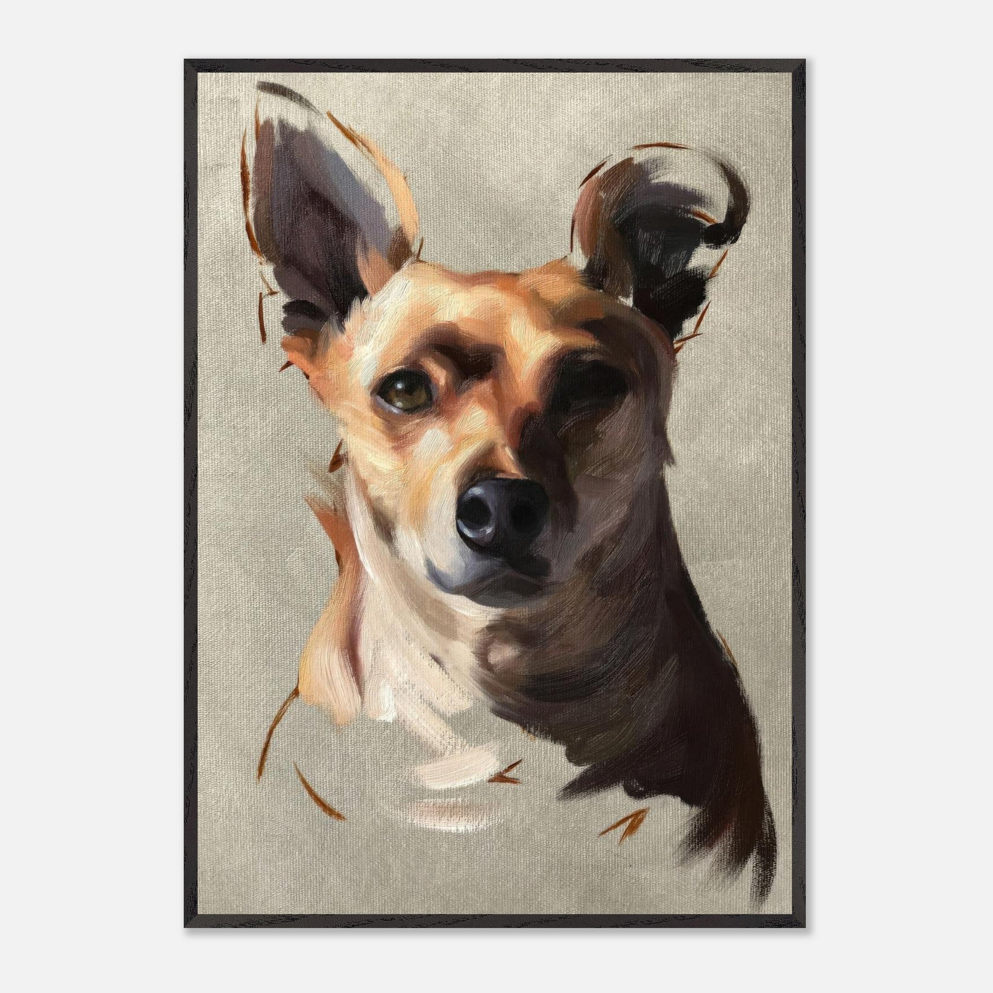 Chihuahua dog painting featuring expressive details and rich colors, perfect for elevating your home decor.