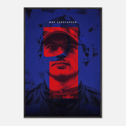 Max Verstappen fine art print featuring vibrant colors and bold design, celebrating his Formula 1 legacy.