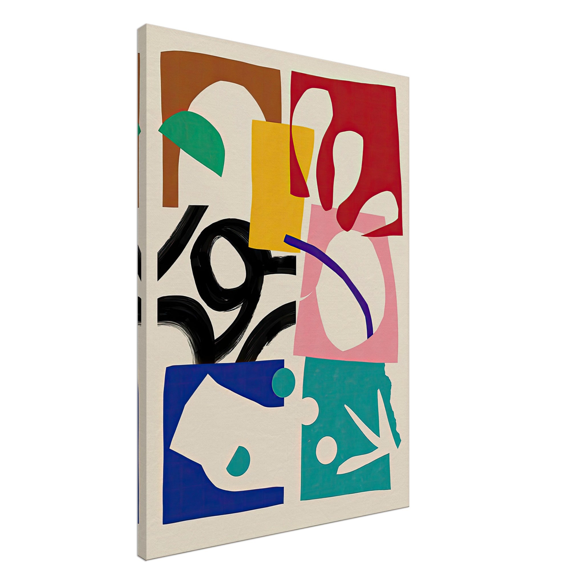 Abstract Harmony canvas print featuring vibrant geometric shapes and colors for modern home decor.