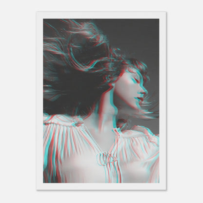 Taylor Swift Black & White framed print with dynamic monochrome design and subtle 3D effects, ideal for art enthusiasts.