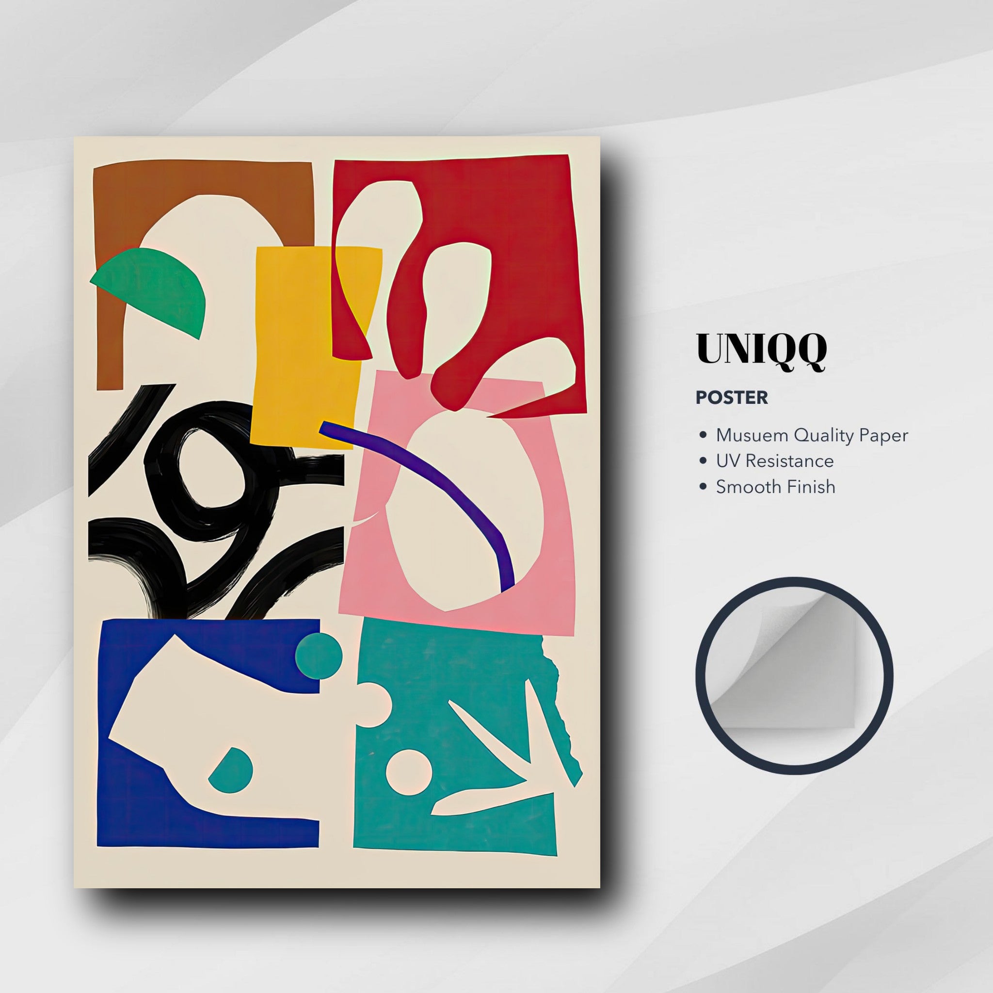 The Abstract Harmony poster with bold colors and dynamic shapes for contemporary decor.