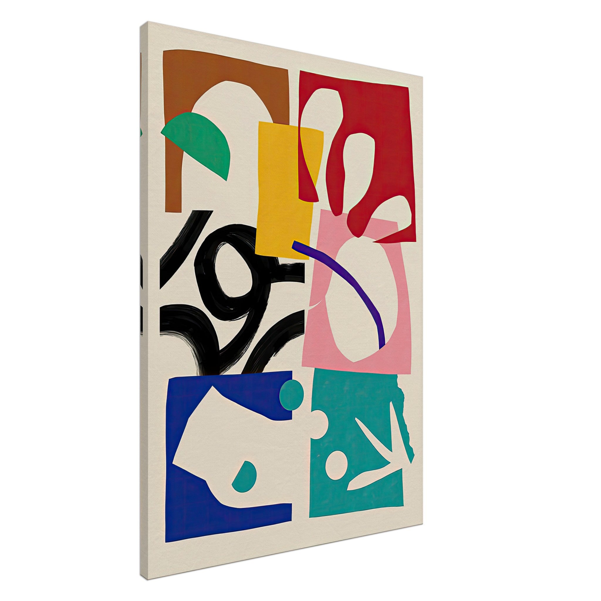 Abstract Harmony Canvas Print featuring vibrant colors and geometric shapes, enhancing any modern living space.